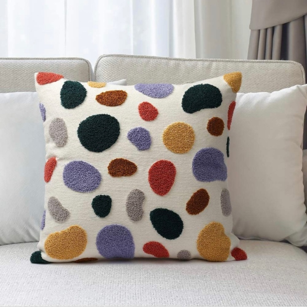Luxury Home | Boho Chic Needlepoint Color Palette Woven Throw Pillow Cover - Picture 3 of 7